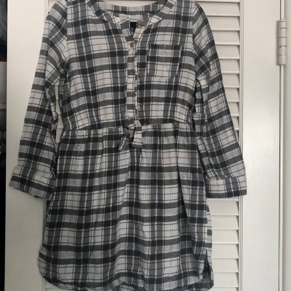 Little girls plaid shirt dress